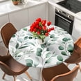 thumbnail image 2 of Watercolor Leaf Round Fitted Table Cover Eucalyptus Leaves Green Botanical Waterproof Table Cloth with Elastic Edge Wipeable Tablecloth for Picnic Camping Party Fits 45"-54" Diameter, 2 of 8