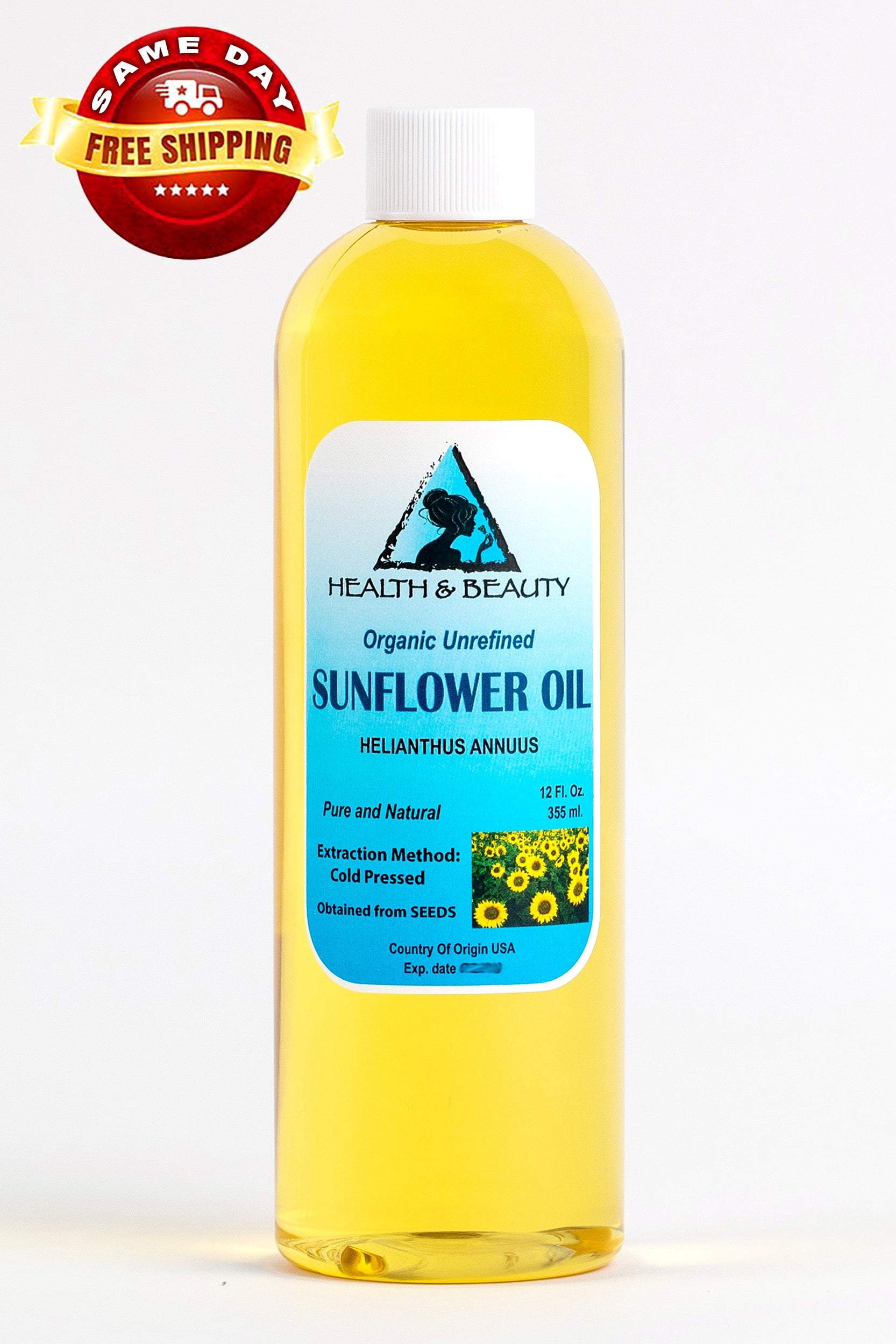 SUNFLOWER OIL UNREFINED ORGANIC CARRIER COLD PRESSED VIRGIN RAW PURE 12