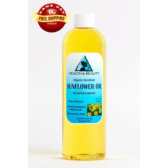 SUNFLOWER OIL UNREFINED ORGANIC CARRIER COLD PRESSED VIRGIN RAW PURE 24 OZ