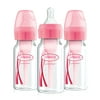 Dr. Brown's Options+ Narrow Baby Bottle, Pink, 4 oz/120 ml, 3-Pack
