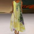 thumbnail image 2 of Summer Saving Wycnly Summer Dresses for Women Fashion Button Plus Size Swing A Line Tank Dresses with Pocket 2024 Sleeveless V-Neck Marbled Print Maxi Formal Dress Yellow XXXL, 2 of 6