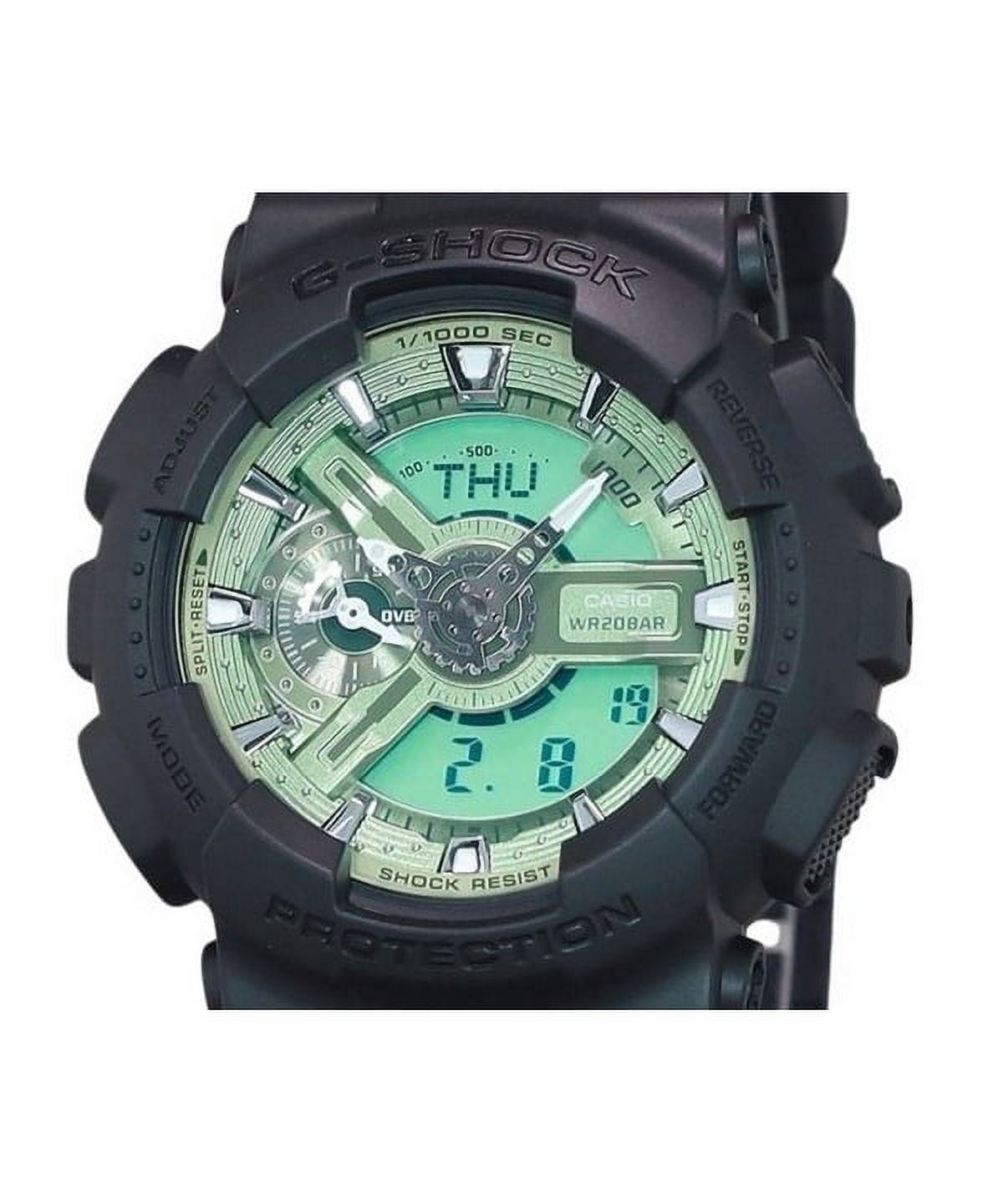 Casio G-Shock Analog Digital Resin Strap Mint Green Dial Quartz GA-110CD-1A3 200M Men's Watch