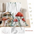 thumbnail image 5 of Red Mushrooms Blanket Soft Cozy Warm Throw Blanket for Couch, Plush Fuzzy Flannel Fleece Blankets for Sofa, Eucalyptus Leaves Summer Botanical Watercolor Bed Blankets Gifts for Men, 30"x40", 5 of 9