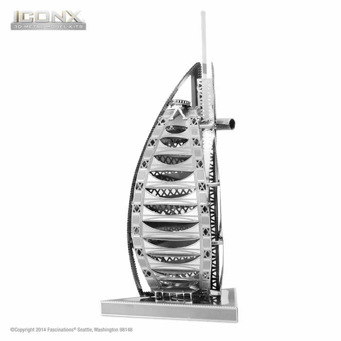 Fascinations Metal Earth Dubai Burj Al Arab 3D Laser Cut Steel Puzzle Model Kit 