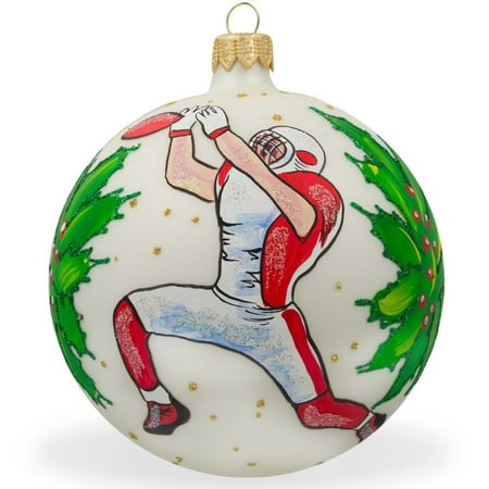 4 quot football player glass ball christmas sports ornament 4 quot football player glass ball christmas sports ornament
