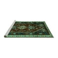 thumbnail image 2 of Ahgly Company Machine Washable Indoor Round Persian Turquoise Blue Traditional Area Rugs, 5' Round, 2 of 4
