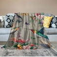 thumbnail image 2 of ARISTURING Hummingbird Throw Blanket Butterfly Hummingbirds Theme Blanket for Women Girls Hummingbird Gifts for Bird Lovers Bird Flower Blanket for Couch Bed Outdoor 60"x80"for Adults, 2 of 6