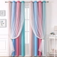 thumbnail image 1 of Cortinas opacas con superposición transparente, ojales, aislamiento térmico, privacidad a juego, cortinas opacas de doble capa, paneles de ventana con alzapaños para dormitorio y sala de estar., 1 of 6