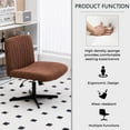thumbnail image 4 of Armless Wide Office Chair No Wheels Fabric Padded Desk Chair Task Vanity Chair Swivel Home Office Desk Chair 120°Rocking Mid Back Ergonomic Computer Chair for Make Up,Small Space, Bed Room(Mix-Pink), 4 of 8