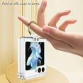 thumbnail image 2 of for Samsung Galaxy Z Flip 5 Case with Ring Stand, 1 Front Screen Protector, Crystal Clear Slim Fit, Soft TPU Bumper Shockproof Protective Phone Case for Women Girls Boys(Clear), 2 of 12