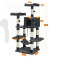 thumbnail image 4 of Feandrea 59.3 Inch Cat Tree Condo with Scratching Post, Kitty Tower Pet Playhouse, Smoky Gray, 4 of 6