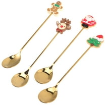 Christmas Spoon Set for Holiday Tableware, Food Serving Utensils, Coffee and Salad Spoons, Festive Home Decor