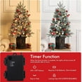 thumbnail image 4 of Historyli 3ft Christmas Tree,Artificial Christmas Tree with Vintage Potted Base,Flocked Snow 78 Warm White LED Lights Red Berries,Festival Decoration Xmas Holiday Decor for Home,Green 4, 4 of 7
