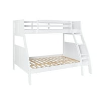 Powell Driscoll Twin over Full Bunk Bed with Built-in Ladder, White