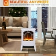 thumbnail image 3 of Resenkos Electric Fireplace Heater, Freestanding Fireplace Stove，Realistic Flame Effect Overheat， White, 3 of 8