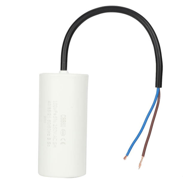 Condensador De Funcionamiento Cbb60 Con Cable De 250 V Ca 100 Uf 50/60 Hz Para Compresor De Aire De Motor Serendint TO004076-00