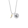 thumbnail image 2 of Delight Jewelry Goldtone Small Crystal Sabre Tooth Silvertone Script Initial Disc - C - Charm Necklace, 20"+3", 2 of 4
