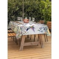 thumbnail image 2 of Outdoor Tablecloth with Umbrella Hole and Zipper, Watercolor Floral Rectangle Table Cloth 60x102 Inch Waterproof Tablecloth, Spring Daisy Sunflowers Wisteria Hummingbird Picnic Table Cover for Patio, 2 of 7