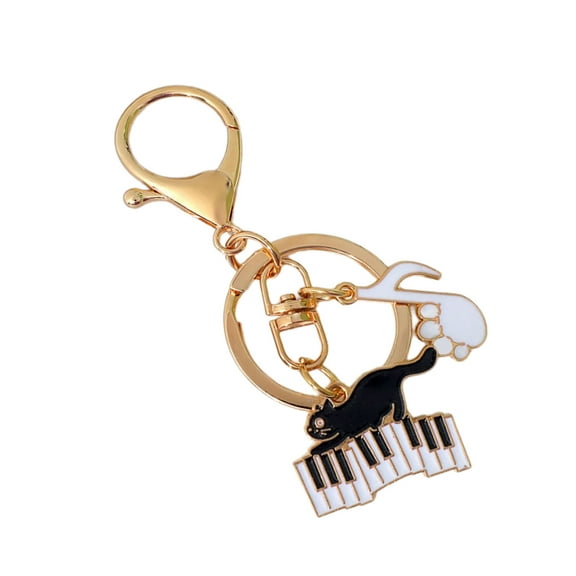 Cats Piano Keyring Creative Car Key Chain Music Cats Keychain Bag Charm Lovely Keychain Ornament
