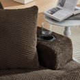 thumbnail image 4 of 66" Oversized Chaise Lounge Chair Indoor, Comfy Deep Seat Sleeper Cloud Couch with 2 Cup Holder & Throw Pillow, Faux Fur Upholstered Deep Seat Accent Chair for Living Room, No Assembly Required, 4 of 7