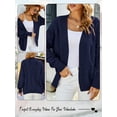thumbnail image 5 of HUBERY Women Hollow Out Open Front Long Sleeve Ribbed Knit Solid Color Cardigan, 5 of 5