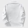 thumbnail image 5 of HCNTES Boys 5T Shirts Toddler White Shirt Boys' School Uniform Long Sleeve Polo Shirt, Button Closure, Comfortable Fabric A7 SHIRT(White,11-12 Years), 5 of 9