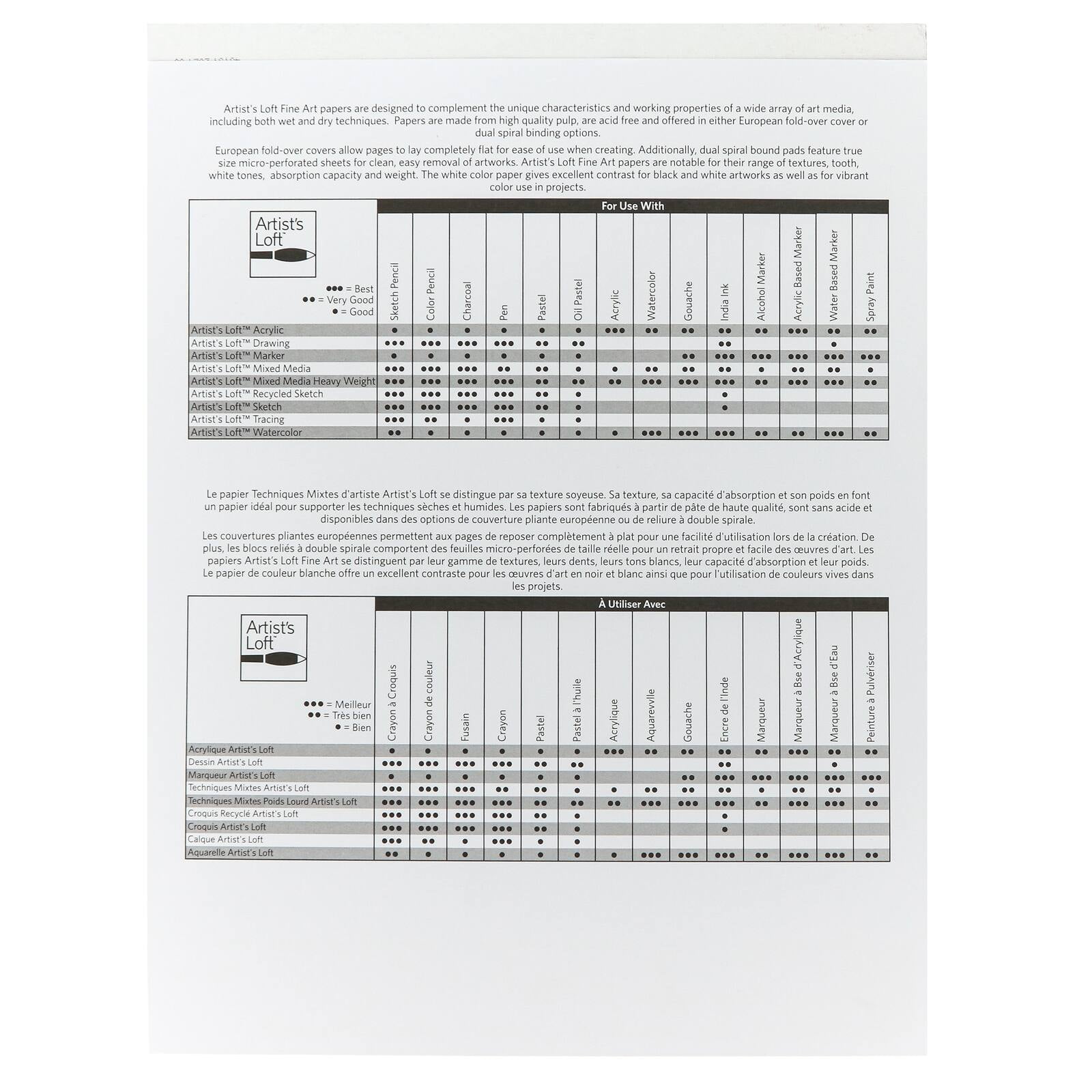 6 Pack: Mixed Media Medium Weight Paper Pad by Artist's Loft - 11" x 14"
