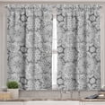 thumbnail image 2 of Ambesonne Floral Valance & Curtain, Hand Drawn Lines Curves, 55"x30", Black White, 2 of 6