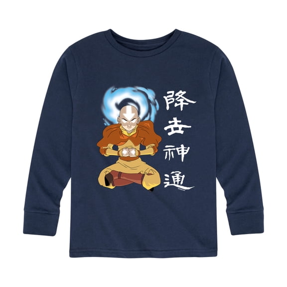 Avatar - The Last Airbender - Aang Sitting Avatar State Long Sleeve Graphic T-Shirt