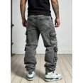 thumbnail image 5 of Reppunk Streetwear Stylish Men Multiple pockets Cargo Jeans Loose Trousers Male Solid color Straight Carpenter Denim Classic Menswear Summerwins Streetwear Jeans, Y2K Hip Hop Denim, Vintage Retro, 5 of 9