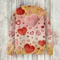 thumbnail image 4 of Nokdvo Woman Sweatshirt Trendy Valentines Day Love Heart Print Graphic Round Neck Pullover Top Fall Winter Casual Knitted Loose Fit Pullover Sweatshirts,Yellow 2XL, 4 of 4