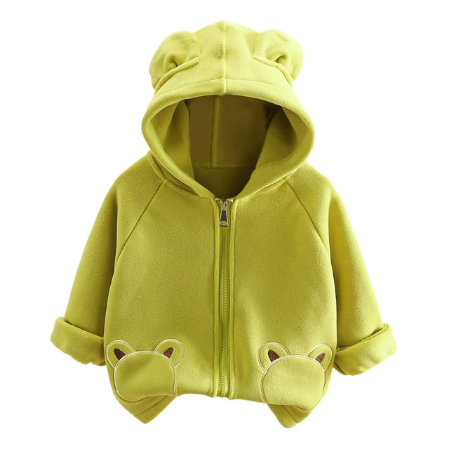 EDFBUYKRS Kids Jacket Fall Winter Full Zip Fuzzy Coat Outwear