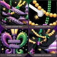 thumbnail image 4 of Colorful Mardi Gras Banner Purple Green Gold Carnival Display Curly Vines Star Decor Festival Backdrop for Mardi Gras Celebration Carnival Party Festival Decor, 4 of 9