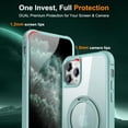 thumbnail image 6 of for iPhone 15 Pro Case with 360° Rotatable  Ring Stand [Compatible MagSafe] [ Grade Protection] Translucent Matte iPhone 15 Pro Phone Cases for Women Men 6.1'',Green, 6 of 14