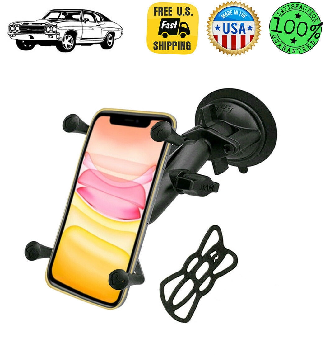 Twist Lock Suction Cup Mount with Long Length Double Socket Arm