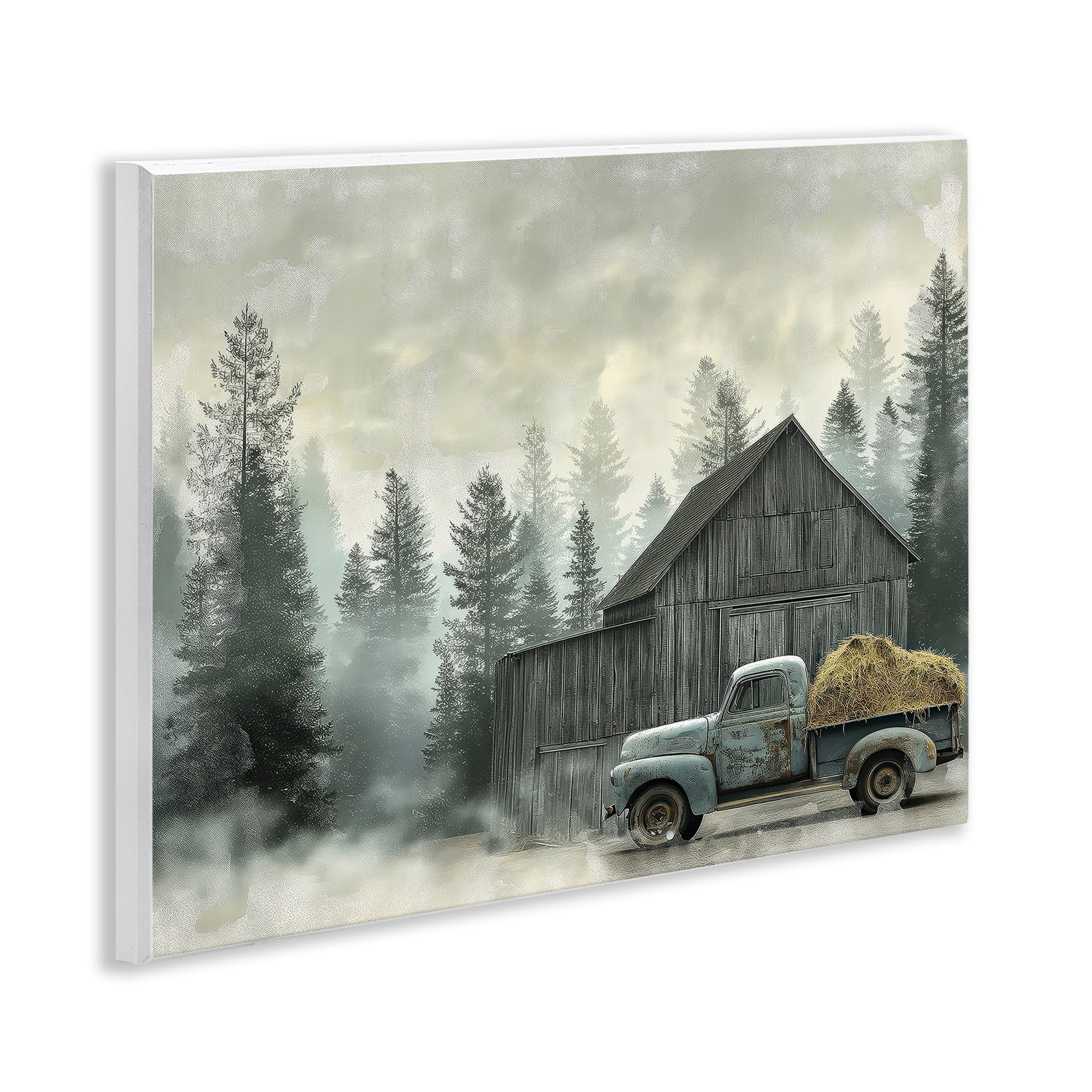 Stupell Industries Vintage Pickup at Misty Barn Wall Plaque Art, design by Imagine It Images