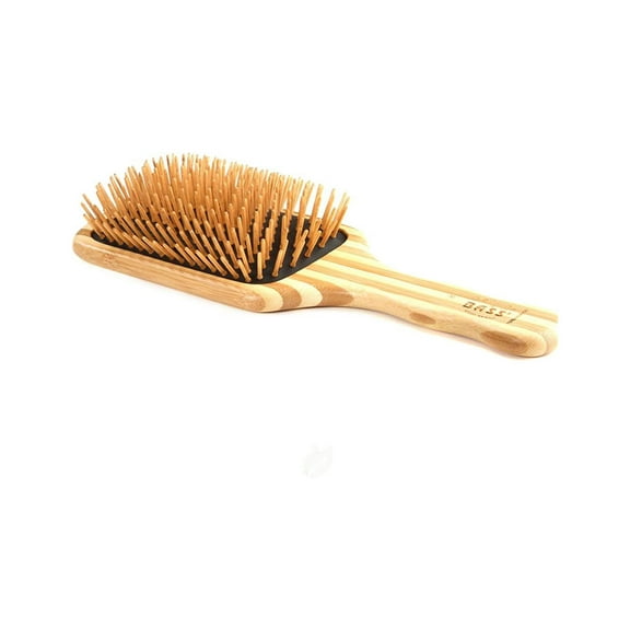Bass Brushes | The Green Brush | Bamboo Pin   Bamboo Handle Hair Brush | Large Paddle , Pack of 2