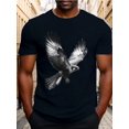 thumbnail image 6 of Men's Casual Gray Animal Print T-Shirt - Regular Fit, Round Neck, Summer Short Sleeve with Bird Graphic, Machine Washable, Lightweight & Breathable for Casual Attire, 6 of 9