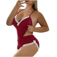 thumbnail image 3 of Soft Plus Size Bra Strap Solid Color Lingerie Bodysuits for Women Sexy Lingerie Set Jumpsuit Underwear Corset Set Home Clothing Set, 3 of 4