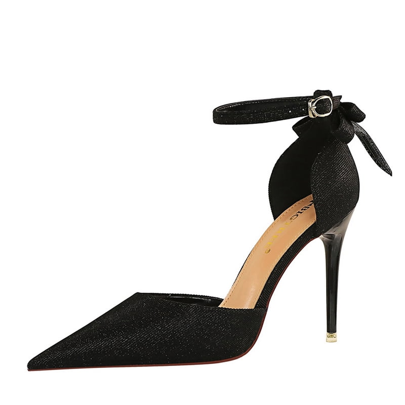 IELGY Stiletto High-heeled Sandals With A Bow Tie Back - Walmart.com