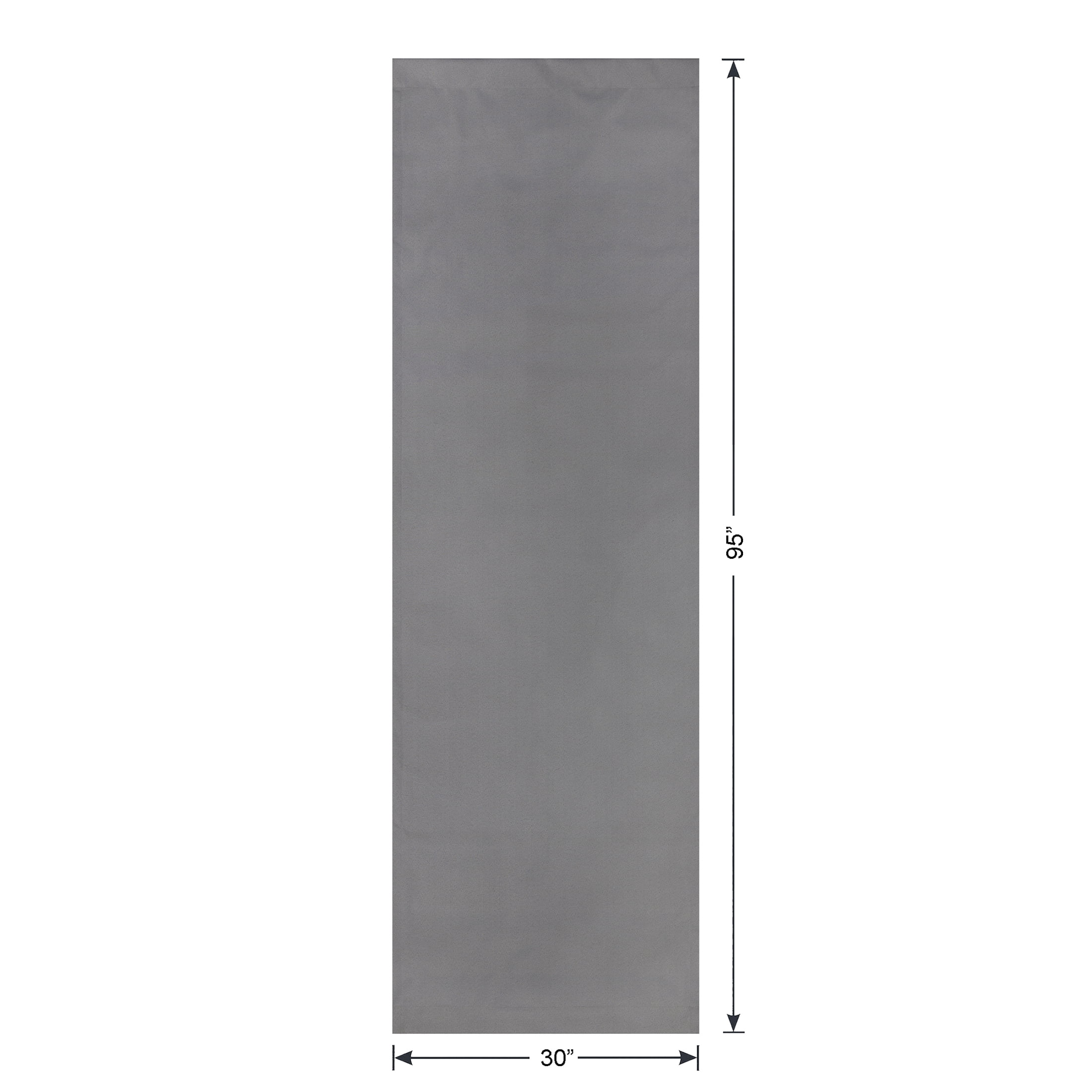 Mainstays Gray Solid Blackout Rod Pocket with Back Tabs Curtain Panel Pair, Set of 2, 30" W x 95" L