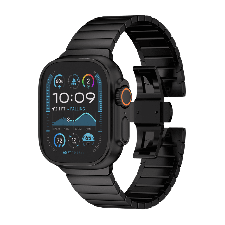 Black Link Bracelet Compatible with Apple Watch Series 10