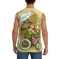 thumbnail image 4 of JUNZAN Watercolor Canary Bird Men's Sleeveless T Shirts,Sleeveless Muscle Shirts,Sizes S-3XL, 4 of 8