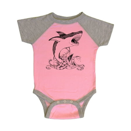 

Inktastic Great White Shark Jumping in Black Gift Baby Boy or Baby Girl Bodysuit