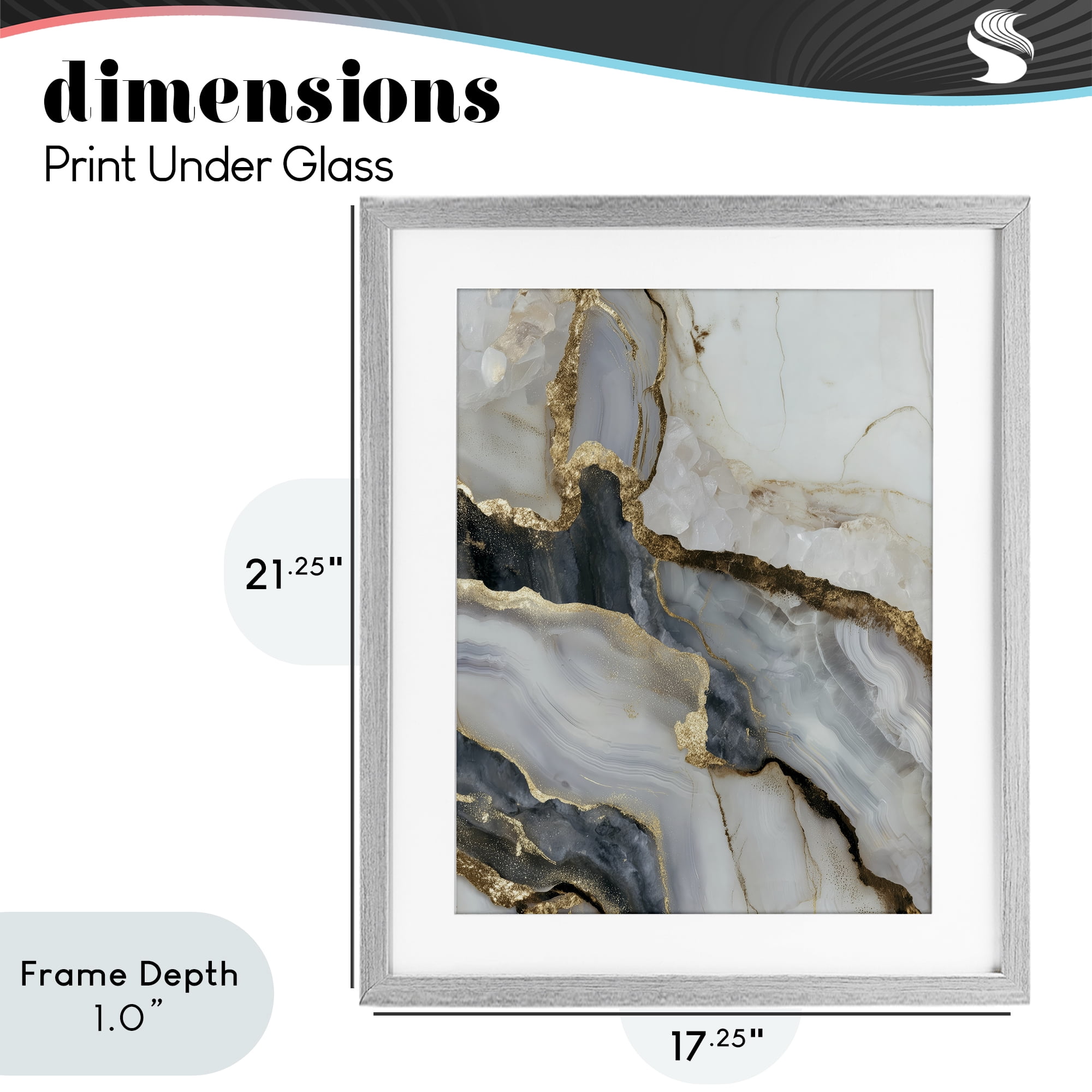 Stupell Industries Elegant Touch of Gold Gray Framed Print Under Glass, design by Svetlana Aleynikova
