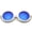 Gold-White / Blue Mirror, variant on sunglassLA Unisex Bold Metal Ornate Cutout Temple Mirror Lens Round Sunglasses (Gold-White / Blue Mirror) - 54mm