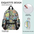thumbnail image 5 of Monster Cartoon Truck Gray Pattern Cute School Backpack Bag for School with Padded Back and Adjustable Shoulder Straps 15.25"x11.5"x5.25", 5 of 5