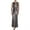 Gray, variant on Womens Gray Low Back Metallic Sleeveless Boat Neck Full-Length Evening Dress Size: 2