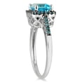thumbnail image 2 of SZUL Women's 2 1/2 Carat Emerald Cut Blue Topaz and Blue Diamond Ring in 10K White Gold, 2 of 3