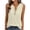 Beige, variant on Women's Waffle Knit Henley Tank, V-Neck Sleeveless Blouse with Partial Buttons, Casual Summer & Everyday Wear White S